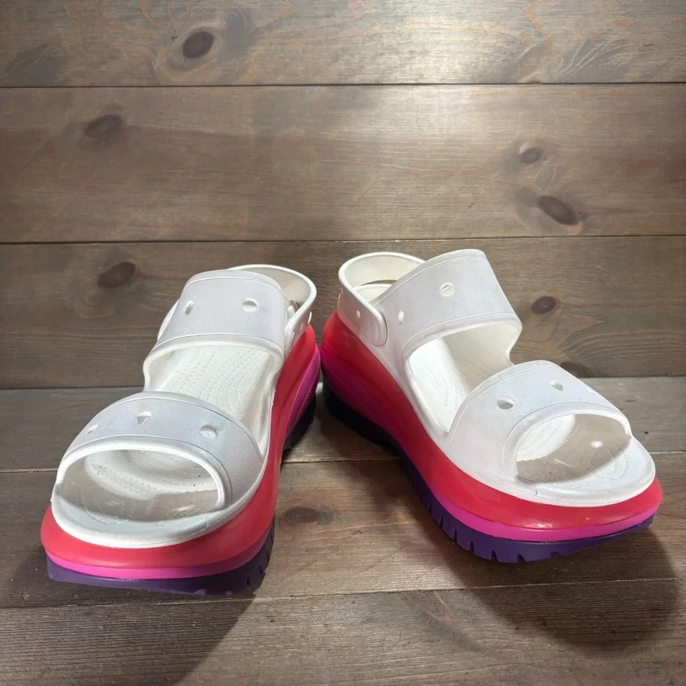 Crocs Mega Crush Sandal mens size 11 shoes White Platform slide sandals